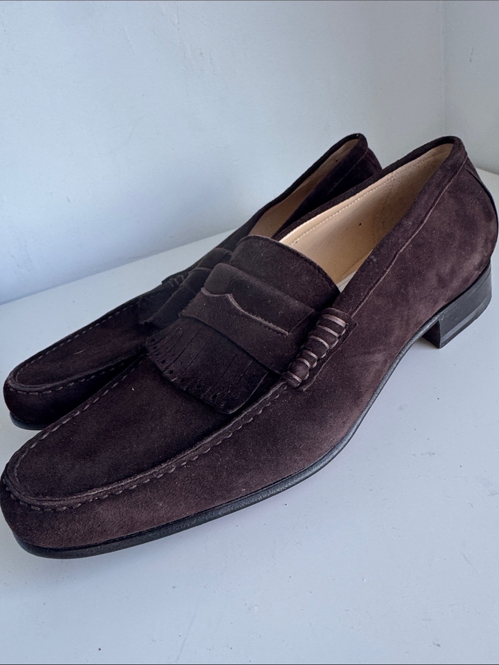 Caporicci Men's Brown suede calf Leather Oxfords – Classic Dress Derbys